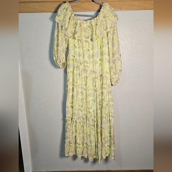 Astr Kaylani Floral Flowy Summer Dress Off Shoulder with ruffle and tiers Size M - Picture 10 of 13